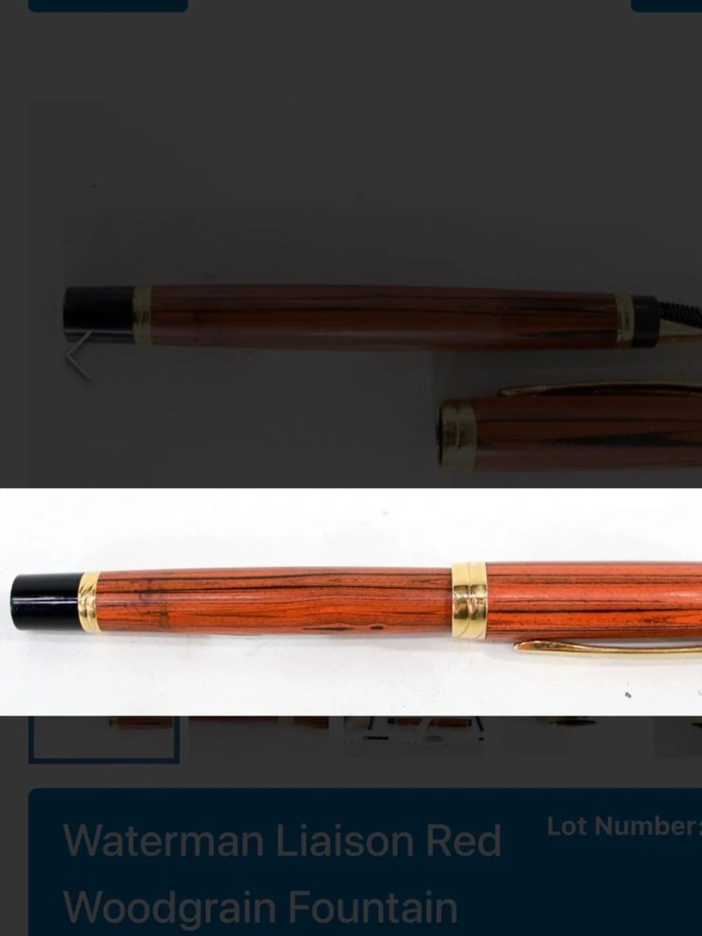 Waterman Liaison Red Woodgrain Fountain Pen , with 18k gold nib, in box with In